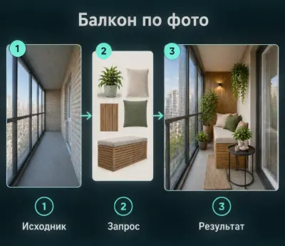 Дизайн балкона по фото с нейросетью
