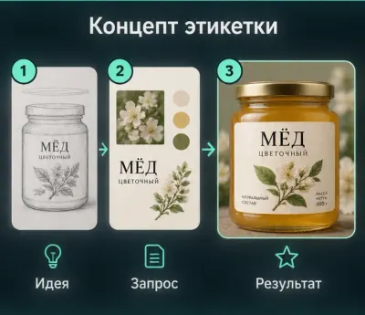 Создать концепт этикетки с помощью ИИ