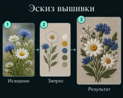 Создать эскиз вышивки по фото с ИИ