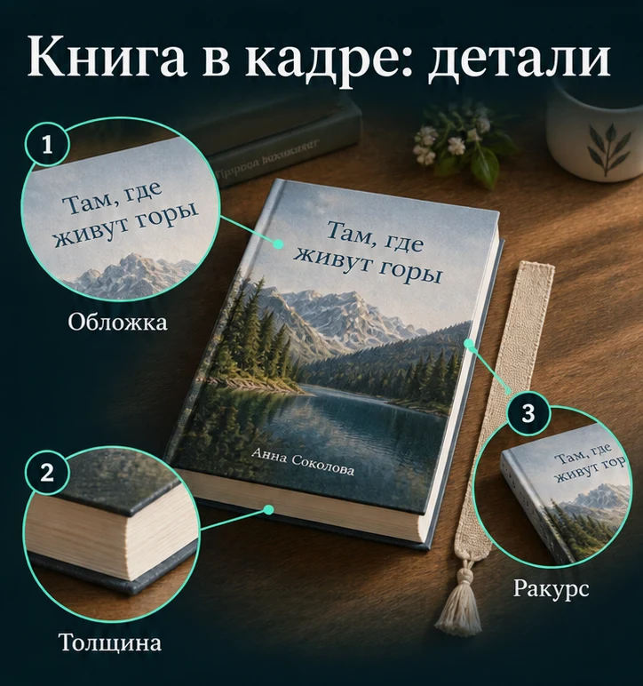Книга в кадре: Обложка, Толщина, Ракурс — визуальные ориентиры проверки