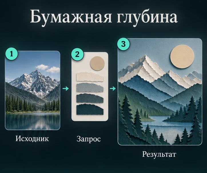 Фото в бумажную аппликацию с ИИ: Подготовить исходник → Настроить запрос → Проверить результат