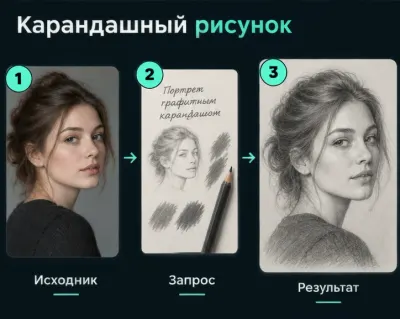Фото в карандашный рисунок с ИИ