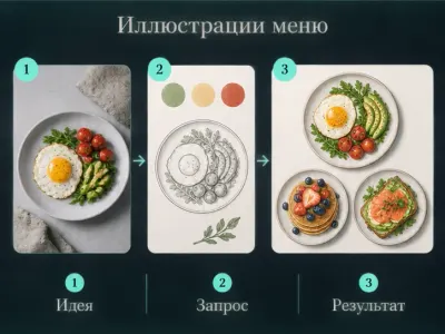 Создать иллюстрации для меню с ИИ