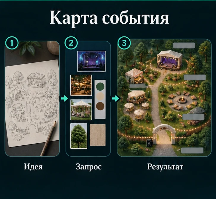 Создать иллюстрированную карту мероприятия с ИИ: Определить задачу → Настроить запрос → Проверить результат