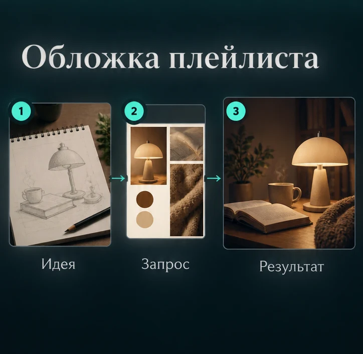 Создать обложку плейлиста с ИИ: Определить задачу → Настроить запрос → Проверить результат