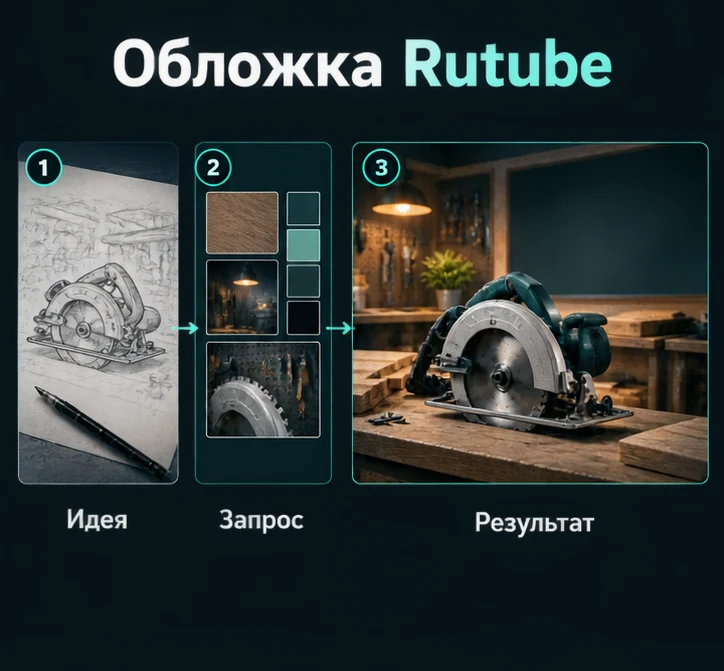 Создать обложку видео для Rutube с ИИ: Определить задачу → Настроить запрос → Проверить результат