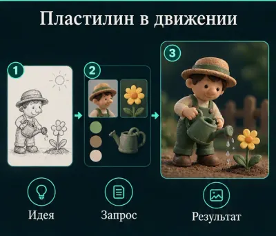 Создать пластилиновое видео с ИИ