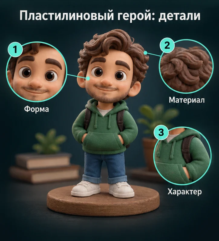 Пластилиновый герой: Форма, Материал, Характер — визуальные ориентиры проверки