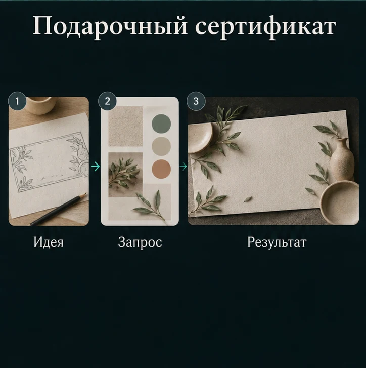 Создать подарочный сертификат с ИИ: Определить задачу → Настроить запрос → Проверить результат