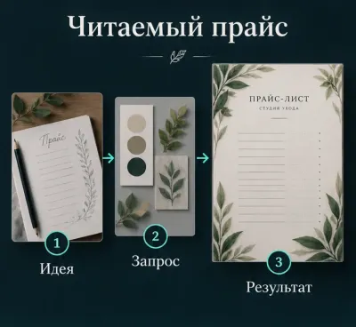 Оформить прайс-лист салона с помощью ИИ