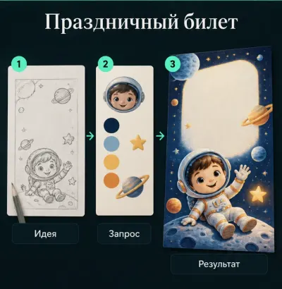 Создать приглашение на день рождения с ИИ
