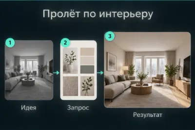 Создать плавный пролёт камеры по интерьеру с ИИ