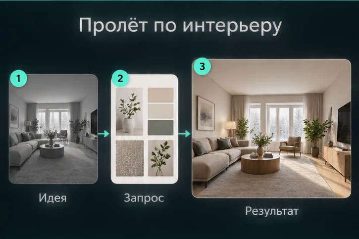 Создать плавный пролёт камеры по интерьеру с ИИ: Определить задачу → Настроить запрос → Проверить результат