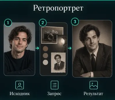 Ретропортрет по фото с нейросетью