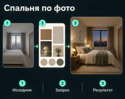 Создать дизайн спальни по фото с ИИ