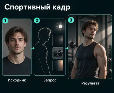 Спортивный портрет по фото с ИИ
