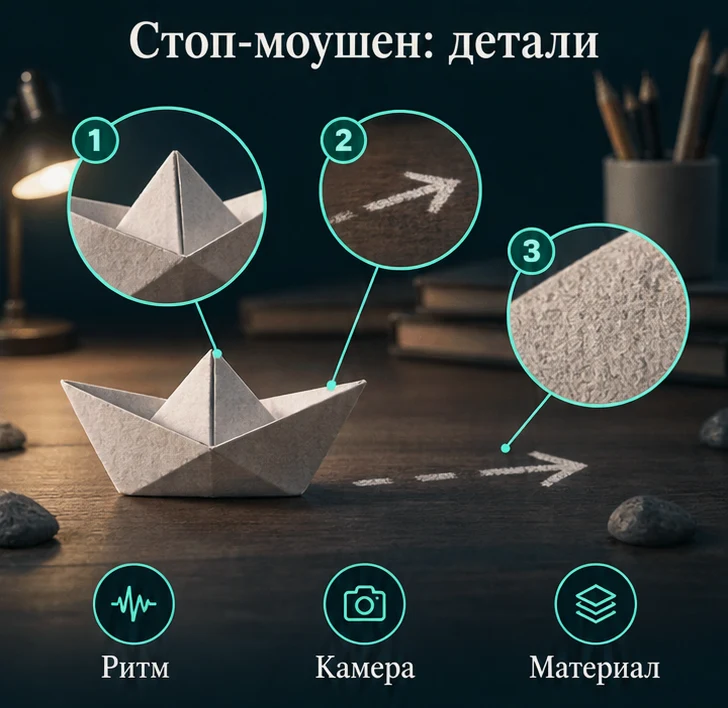 Стоп-моушен: Ритм, Камера, Материал — визуальные ориентиры проверки