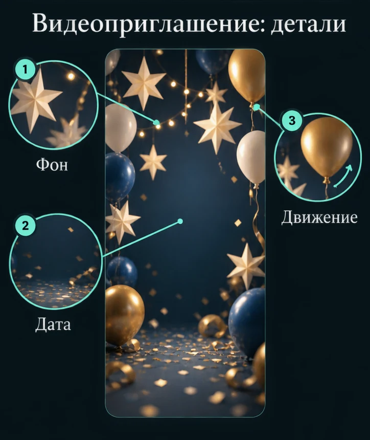 Видеоприглашение: Фон, Дата, Движение — визуальные ориентиры проверки