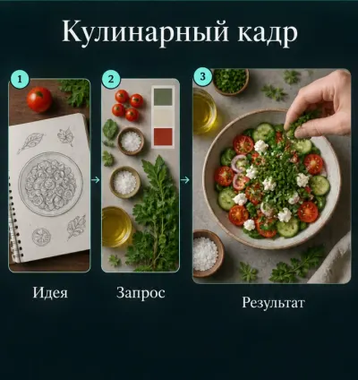 Создать короткое видео рецепта с ИИ