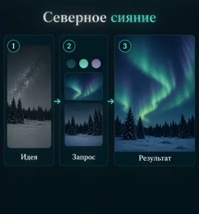 Создать видео северного сияния с ИИ