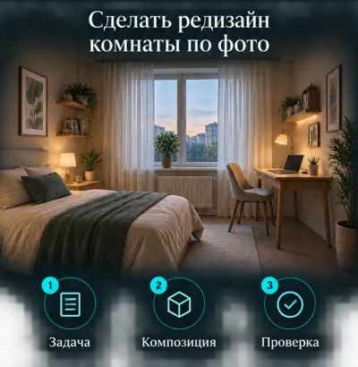 Сделать редизайн комнаты по фото
