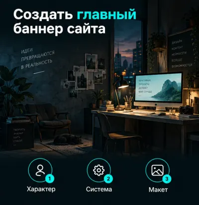 Создать главный баннер сайта с ИИ