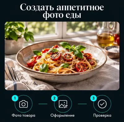 Создать аппетитное фото еды с ИИ