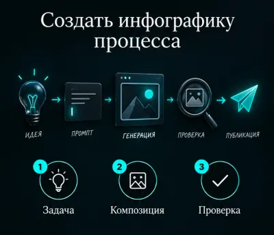 Создать инфографику процесса с ИИ