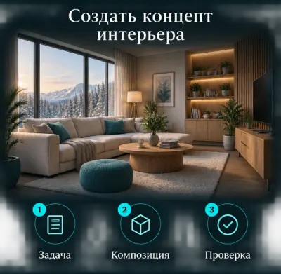 Создать концепт интерьера с ИИ