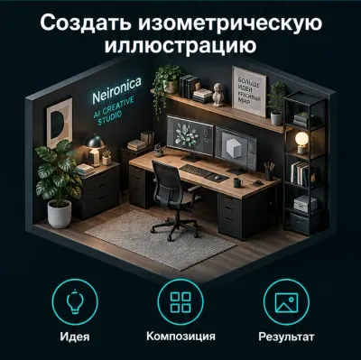 Создать изометрическую иллюстрацию
