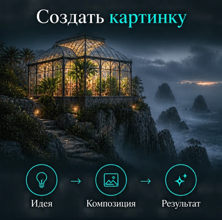Создать картинку через ИИ: Идея → Композиция → Результат