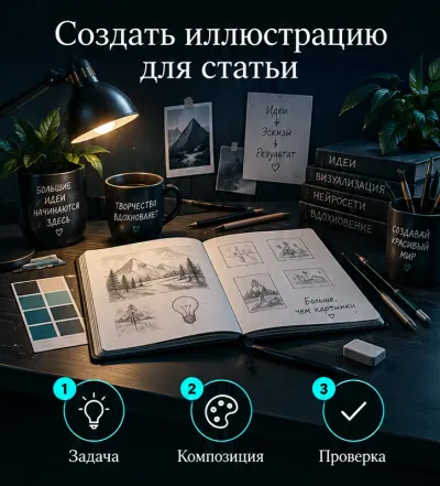 Создать иллюстрацию для статьи с ИИ