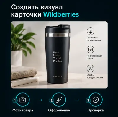 Создать визуал карточки Wildberries