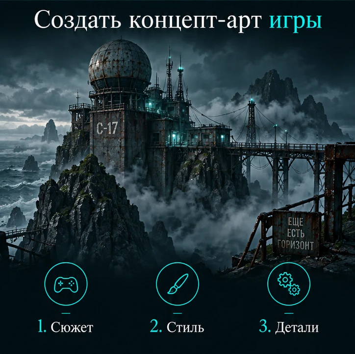 Создать концепт-арт игры с ИИ: Сюжет → Стиль → Детали