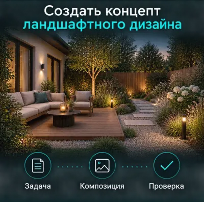 Создать концепт ландшафтного дизайна
