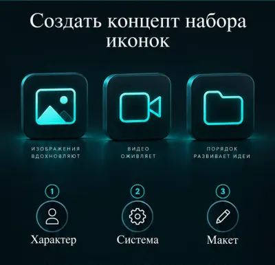 Создать концепт набора иконок