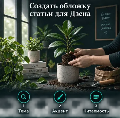 Создать обложку статьи для Дзена