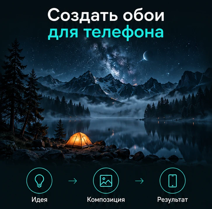 Создать обои для телефона с ИИ: Идея → Композиция → Результат