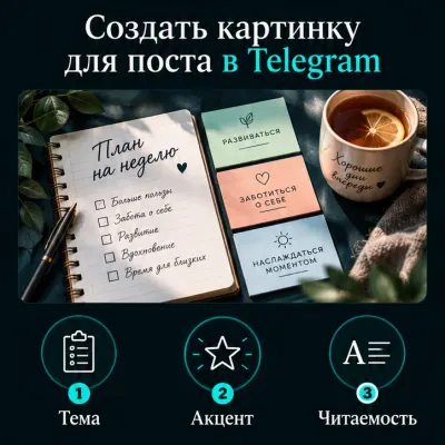 Создать картинку для поста в Telegram