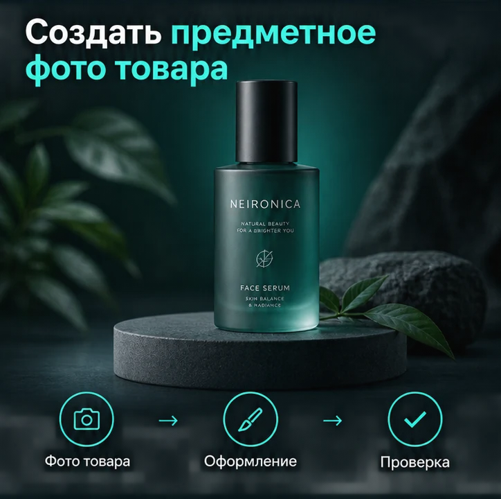 Создать предметное фото товара: Фото товара → Оформление → Проверка