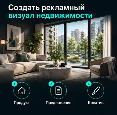 Создать рекламный визуал недвижимости