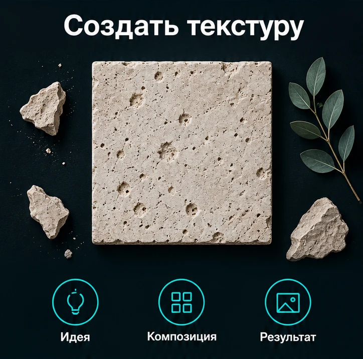 Создать текстуру с ИИ: Идея → Композиция → Результат
