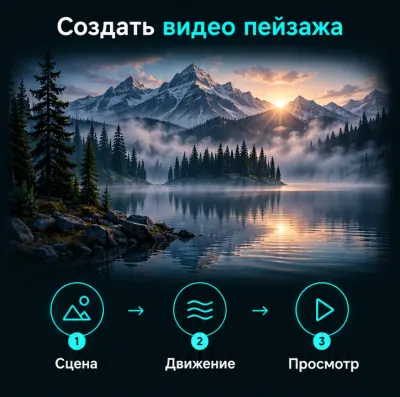 Создать видео пейзажа с ИИ