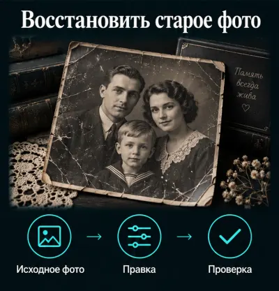 Восстановить старое фото с ИИ