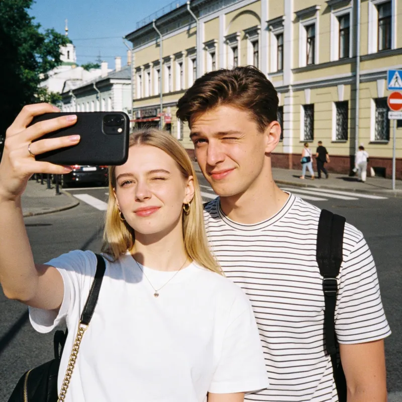 Нейрофотосессия парная: селфи пары до AI обработки