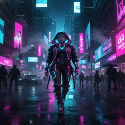 AI киберпанк портрет