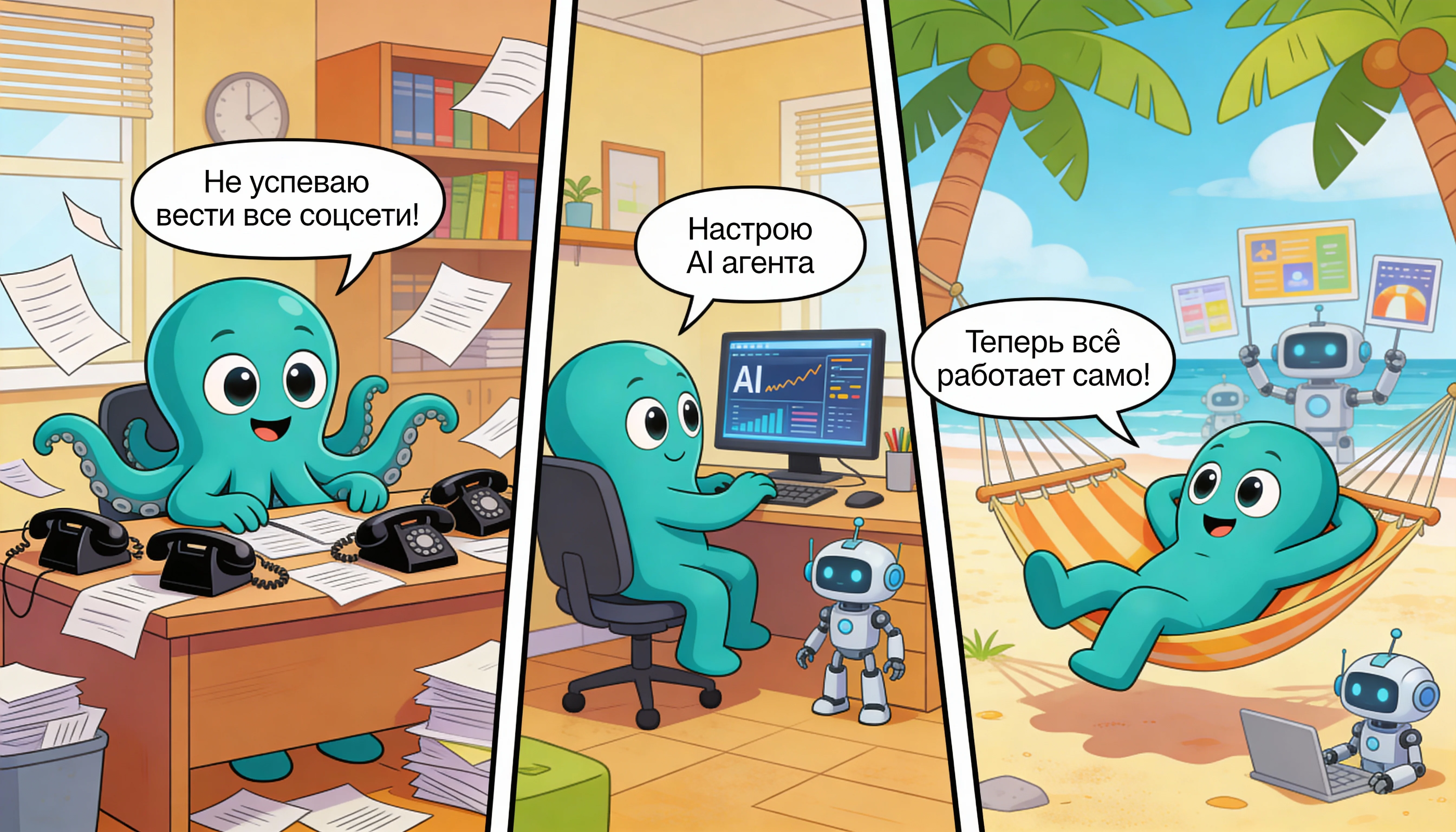 ИИ для ведения соцсетей — AI агент SMM специалист 2025