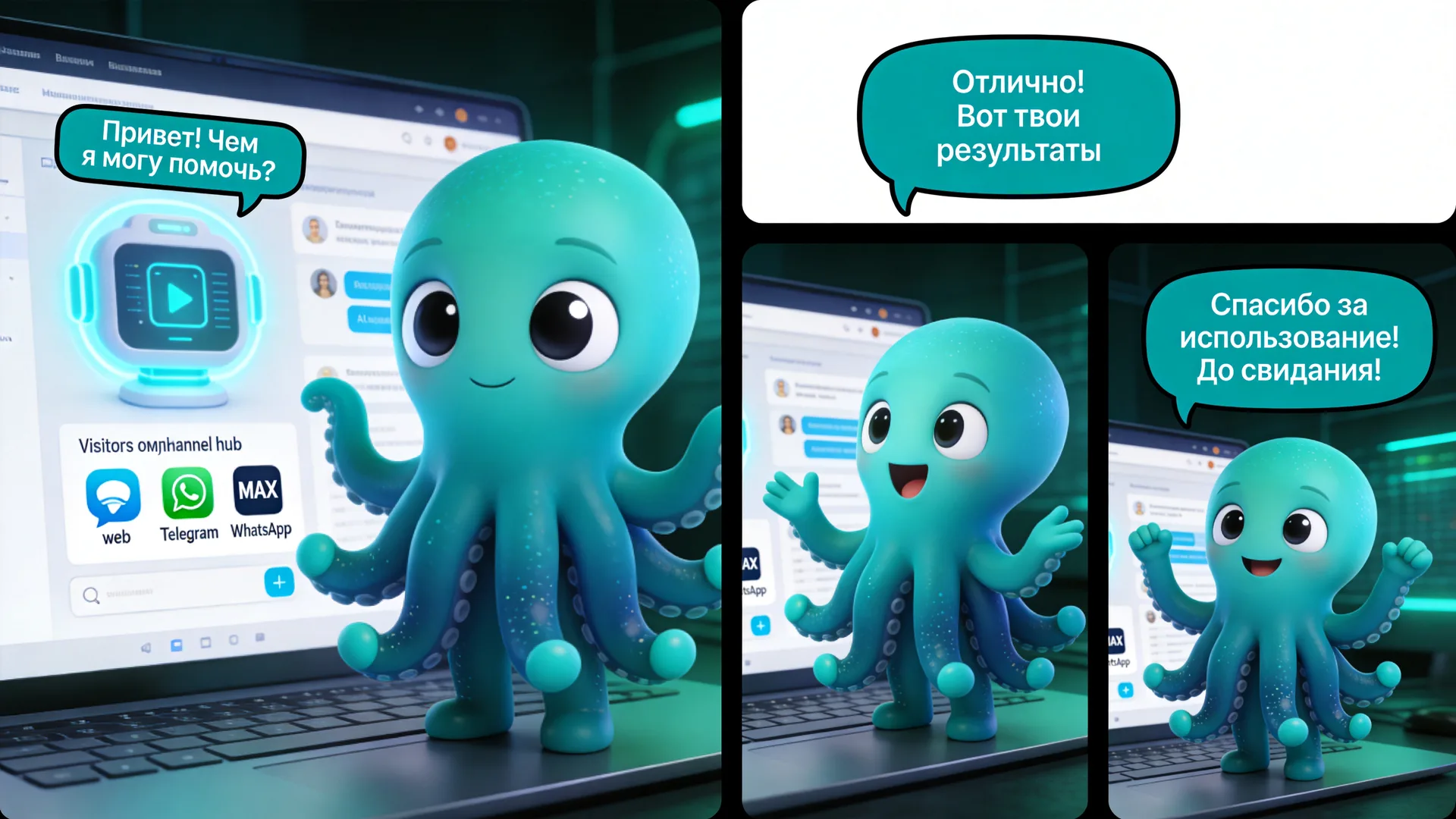 Чат-бот с ИИ для сайта — виджет и омниканал