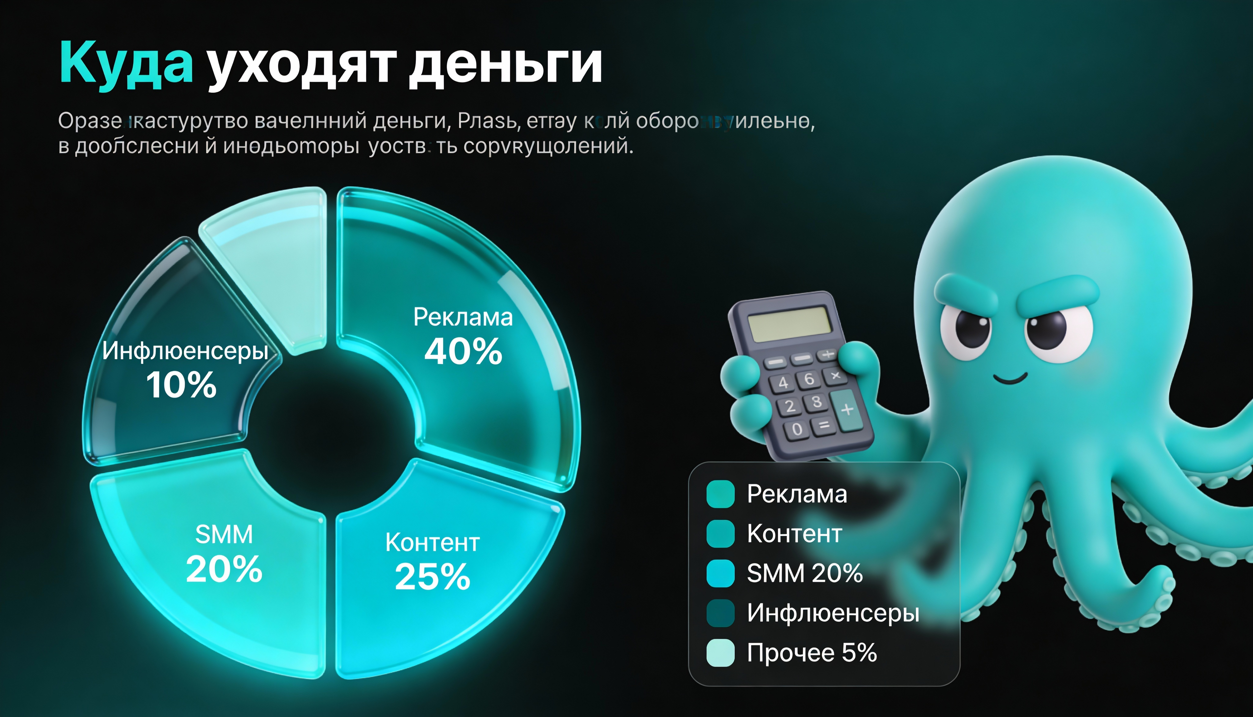 Инфографика: Круговая диаграмма бюджета