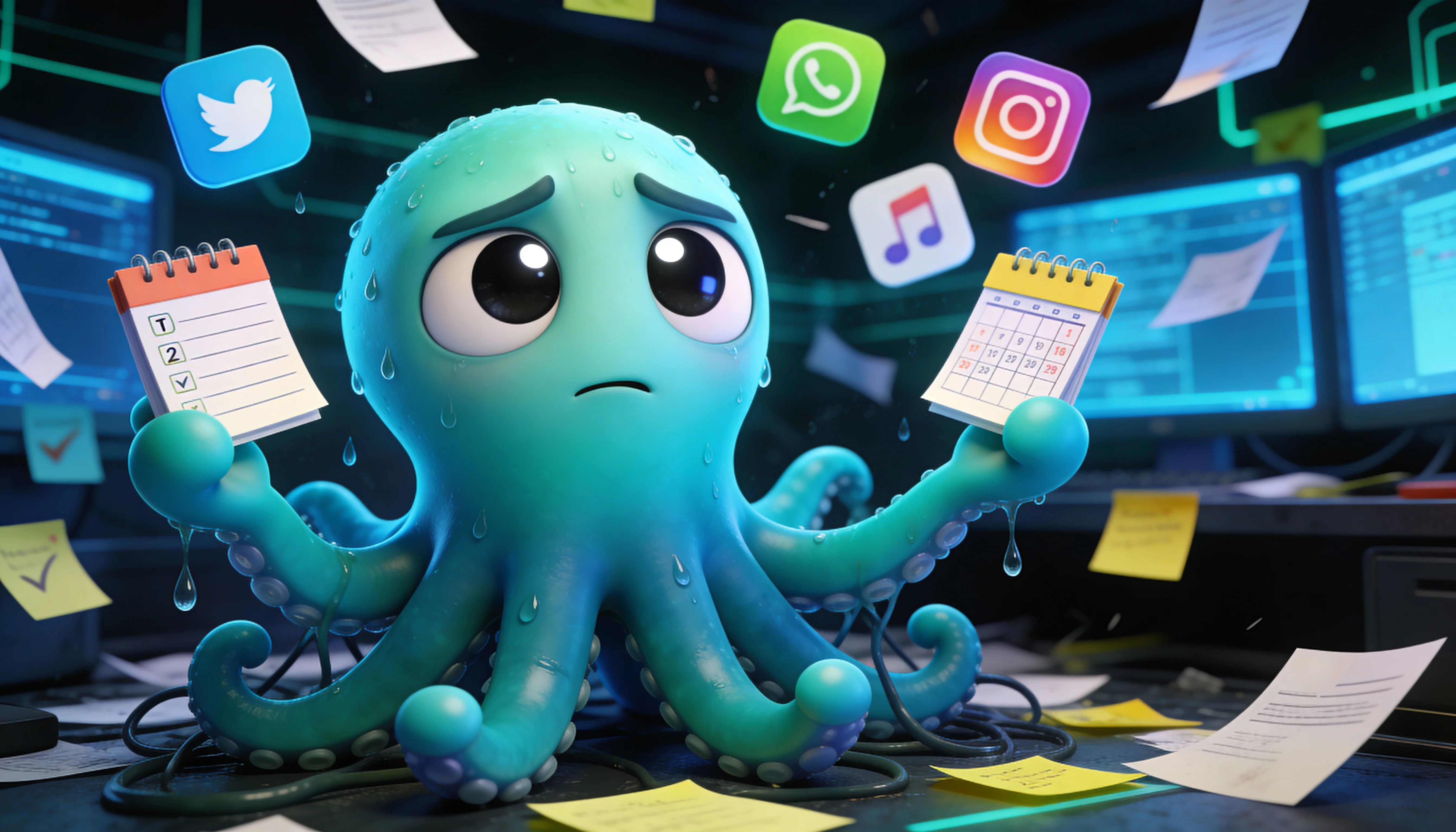 Октавио завален задачами SMM вручную